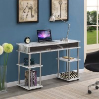 Convenience Concepts Designs2Go No Tools Student Contemporary Office Desk And Vanity With Shelves 4725 L X 1575 W X 30 H