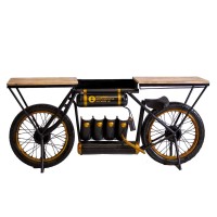 Homeroots Mango Metal 16 X 715 X 325 Black And Gold Bombay Motorcycle Bar