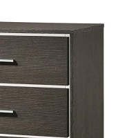 Benjara 8 Drawer Wooden Dresser With Mirror Trim Accents, Gray