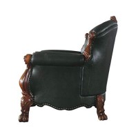 Benjara Faux Leather Chair With Pillow And Oversized Claw Feet, Gray And Brown