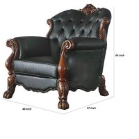 Benjara Faux Leather Chair With Pillow And Oversized Claw Feet, Gray And Brown