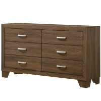 Benjara Transitional Style Wooden Dresser With 2 Drawers And Metal Handles, Brown