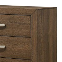 Benjara Transitional Style Wooden Dresser With 2 Drawers And Metal Handles, Brown