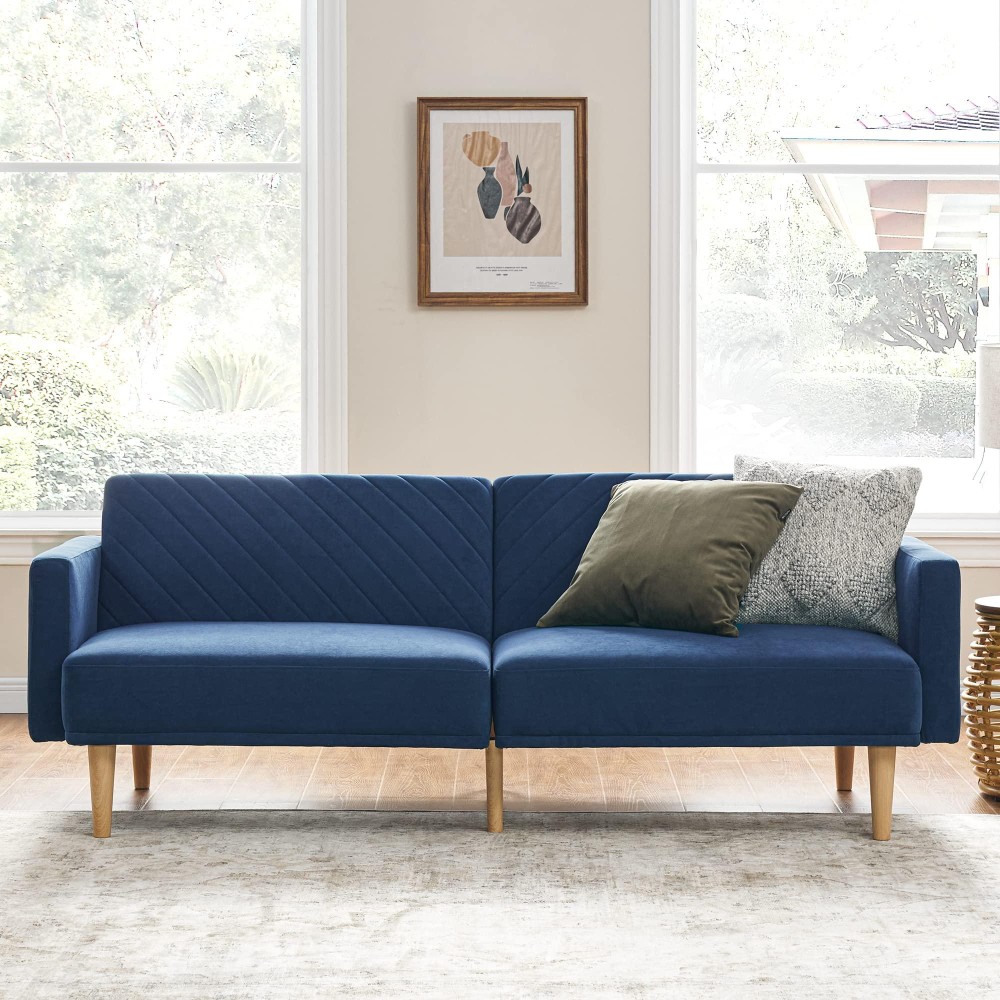 Mopio Chloe Futon Sofa Bed, Convertible Sleeper Sofa, Couch, Loveseat, With Tapered Legs, 77.5