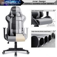 Homall Gaming Chair Office Chair High Back Computer Chair Leather Desk Chair Racing Executive Ergonomic Adjustable Swivel Task