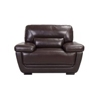 Benjara Leatherette Chair With Attached Waist Pillow And Diamond Pattern, Brown