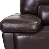 Benjara Leatherette Chair With Attached Waist Pillow And Diamond Pattern, Brown