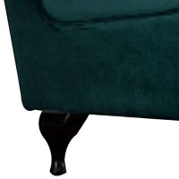 Benjara Button Tufted Fabric Accent Chair With High Wingback And Rolled Arms, Green