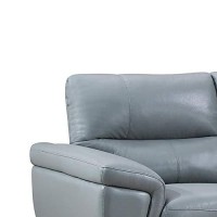 Benjara Leatherette Padded Loveseat With Tufted Backrest, Gray