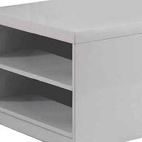 Benjara Wood And Metal Frame Coffee Table With Open Shelves, White And Chrome