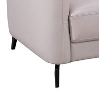 Benjara Leatherette Padded Chair With Adjustable Headrest, Gray