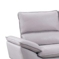 Benjara Leatherette Padded Loveseat With Flared Armrests And Metal Legs, Gray