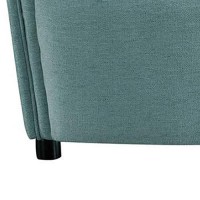 Benjara Vertical Channel Stitching Fabric Chair With And Curved Back, Green