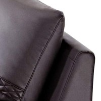 Benjara Leatherette Chair With Tufted And Diamond Stitched Backrest, Brown