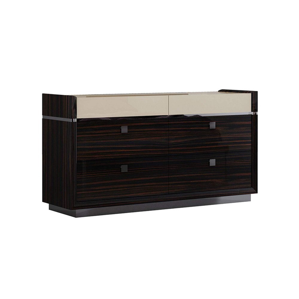 Benjara Contemporary 6 Drawer Wooden Dresser With Square Pulls, Brown