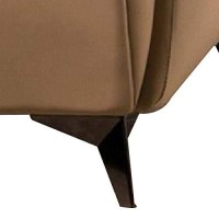 Benjara Leatherette Chair With Diamond Stitched Armrests And Tufted Details, Beige
