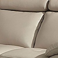 Benjara Leatherette Loveseat With Adjustable Headrest And Angled Legs, Gray