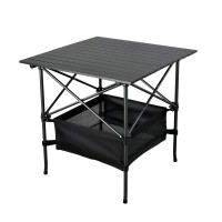 Wuromise Sanny Lightweight Square Folding Portable Picnic Camping Table Aluminum Rollup Table With Easy Carrying Bag For Indoo