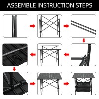 Wuromise Sanny Lightweight Square Folding Portable Picnic Camping Table Aluminum Rollup Table With Easy Carrying Bag For Indoo