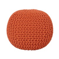 Redearth Round Pouf Ottoman Hand Knitted Cable Boho Poof Pouffe Circular Footrest For Living Room Bedroom Patio 100