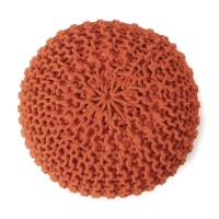 Redearth Round Pouf Ottoman Hand Knitted Cable Boho Poof Pouffe Circular Footrest For Living Room Bedroom Patio 100