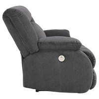 Benjara Fabric Upholstered Power Loveseat With Pillow Arms, Gray