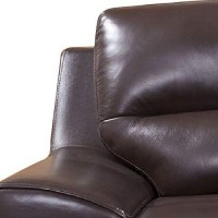 Benjara Leatherette Loveseat With Sloped Pillow Top Arms And Plastic Legs, Brown
