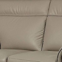 Benjara Leatherette Loveseat With Padded Seating And Pillow Top Arms, Gray