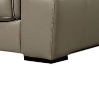 Benjara Leatherette Loveseat With Padded Seating And Pillow Top Arms, Gray