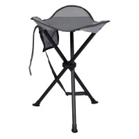 Portal Tall Slacker Chair Folding Tripod Stool For Outdoor Camping Walking Hunting Hiking Fishing Travel, Support 225 Lbs, Grey