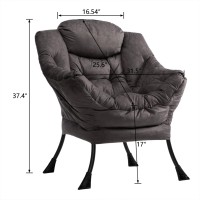 Hollyhome Modern Fabric Large Lazy Chair Accent Oversized Comfy Reading Chair Thick Padded Cozy Lounge Chair With Armrest Ste