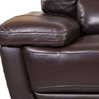 Benjara Leatherette Sofa With Attached Waist Pillow And Diamond Pattern, Brown
