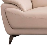 Benjara Leatherette Sofa With Tufted And Diamond Stitched Backrest, Beige