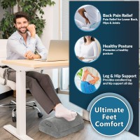 Comfilife Foot Rest For Under Desk At Work - Adjustable Memory Foam Foot Rest For Office Chair & Gaming Chair - Ergonomic Design For Back & Hip Pain Relief (Gray)