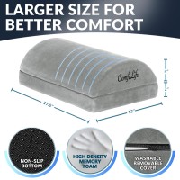 Comfilife Foot Rest For Under Desk At Work - Adjustable Memory Foam Foot Rest For Office Chair & Gaming Chair - Ergonomic Design For Back & Hip Pain Relief (Gray)