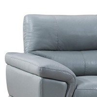 Benjara Leatherette Padded Chair With Tufted Backrest, Gray