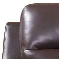 Benjara Leatherette Chair With Sloped Pillow Top Arms And Plastic Legs, Brown