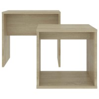 Vidaxl Coffee Table Set, Nesting Table With Storage, End Table For Living Room Bedroom, Home Furniture, Modern, Sonoma Oak Engineered Wood