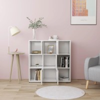 Vidaxl Bookshelf, Book Cabinet With 5 Doors Bookcase, Storage Shelf For Office Living Room, Freestanding Shelving Unit, Modern, White Engineered Wood