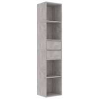 Vidaxl Book Cabinet, Book Cabinet Open Shelf Bookcase, Wall Bookshelf For Living Room, Shelving Unit, Scandinavian, Concrete Gray Engineered Wood