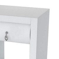 Benjara 26 Inch Wood And Glass Chest With 1 Drawer, White