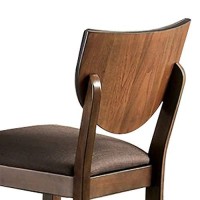 Benjara Fabric Counter Height Chair With Sloped Open Back,Set Of 2, Brown