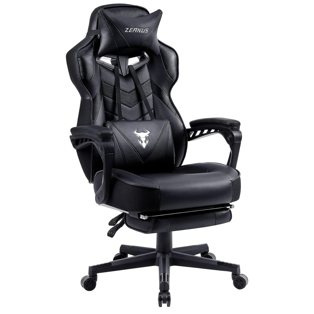 Zeanus Gaming Chair With Footrest Ergonomic Computer Chair With Massage Recliner For Heavy People Racing Gamer Chair Big And Tall Chairs For Adults Red