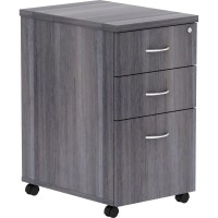 Lorell Weathered Charcoal Laminate Desking Pedestal 3Drawer 16 x 22 x 283 3 x Box File Drawers Finish Weathered