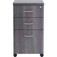 Lorell Weathered Charcoal Laminate Desking Pedestal 3Drawer 16 x 22 x 283 3 x Box File Drawers Finish Weathered