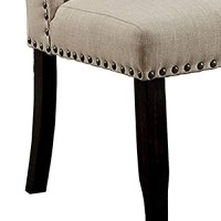 Benjara Fabric Upholstered Loveseat Bench With Button Tufted Wingback, Beige