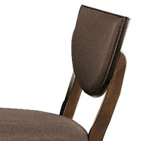 Benjara Transitional Fabric Side Chair With Sloped Open Back,Set Of 2, Brown