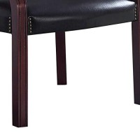 Benjara Nailhead Trim Leatherette Accent Chair With Cut Out Back, Black And Brown