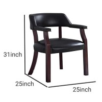 Benjara Nailhead Trim Leatherette Accent Chair With Cut Out Back, Black And Brown