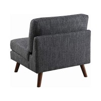 Benjara Mid Century Style Fabric Armless Chair With Splayed Legs, Gray